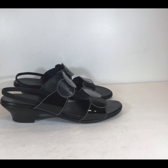MUNRO BLACK CIRCLE SLINGBACK SANDALS SZ 6.5 - Picture 3 of 11